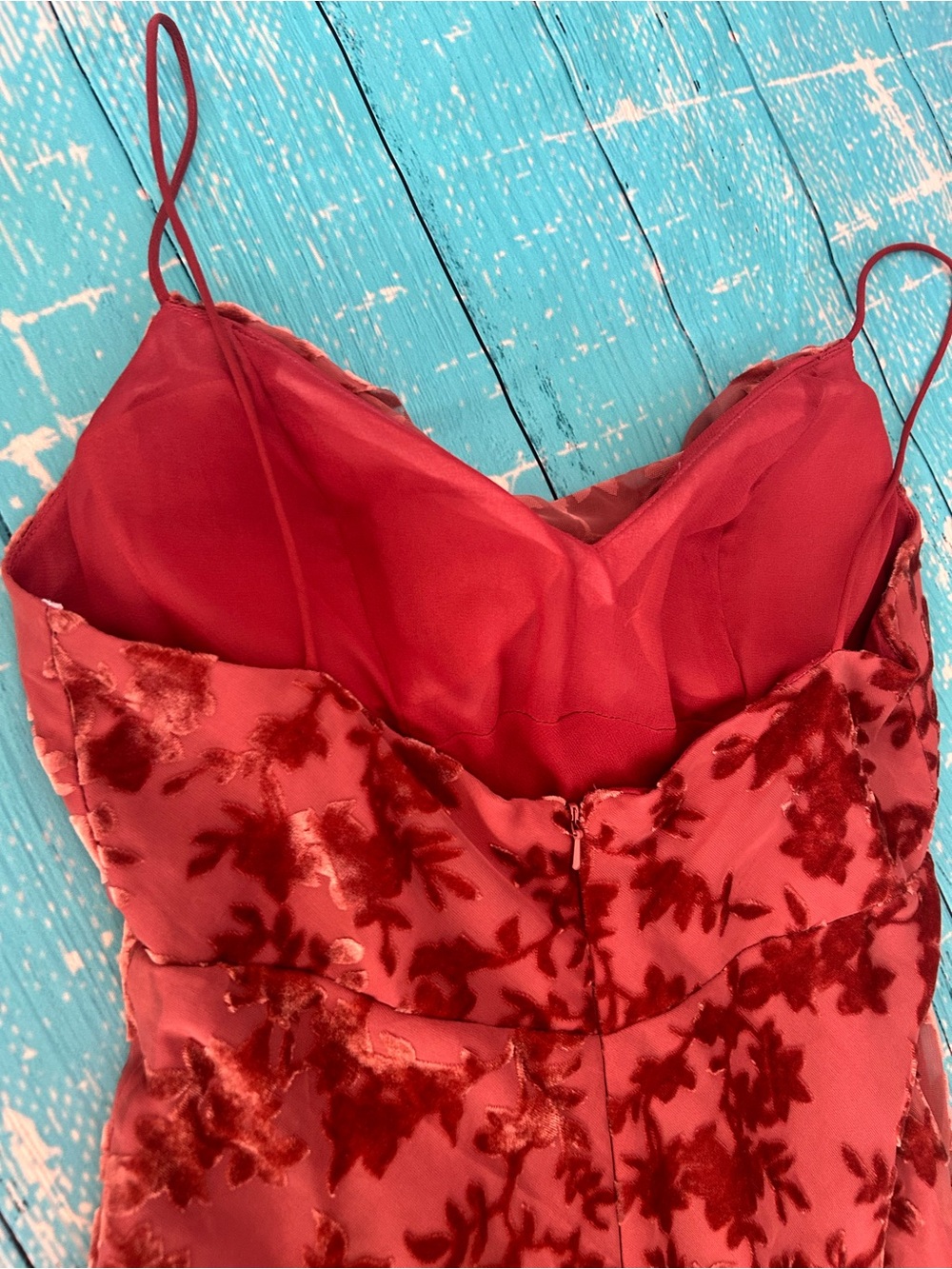 Jenny Yoo Rory Anthropologie Spaghetti Strap Burnt Copper Lace Evening Dress - Picture 5 of 10
